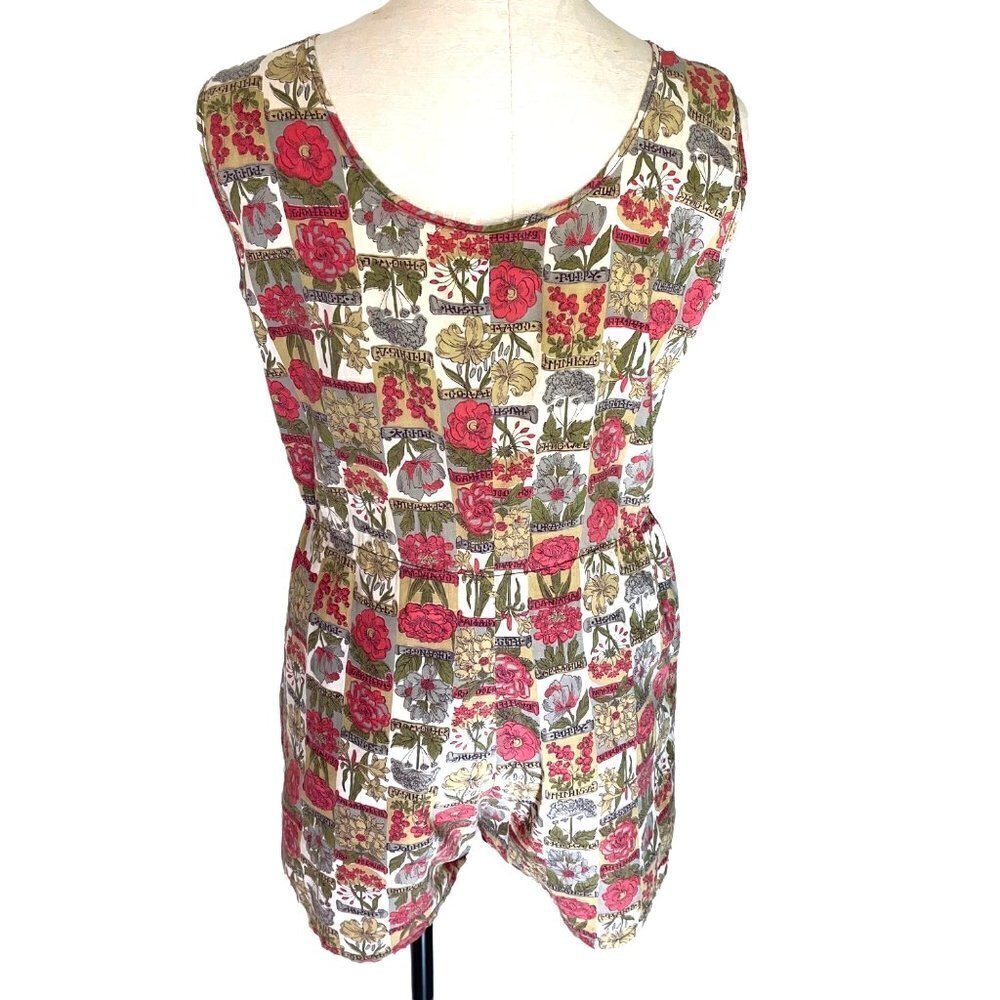 Sherry Lynn Leisure Wear Romper Skirt Set Womens Large L Vintage Botanical Print - Picture 7 of 16